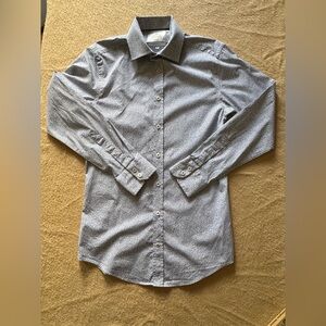 Hawes and Curtis Elegant Men's White Paisley Patterned Dress Shirt